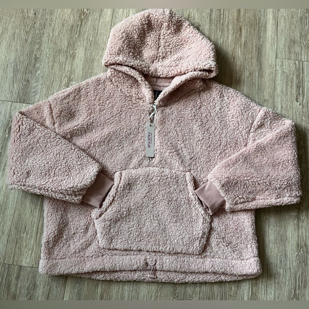 Love Tree Women's Pullover Sweate  Super Soft Teddy Faux Fur Hoodie Medium